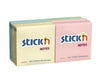 Stick N 21328 76x76mm Pastel Sticky Note - Assorted Colour (Pack of 12