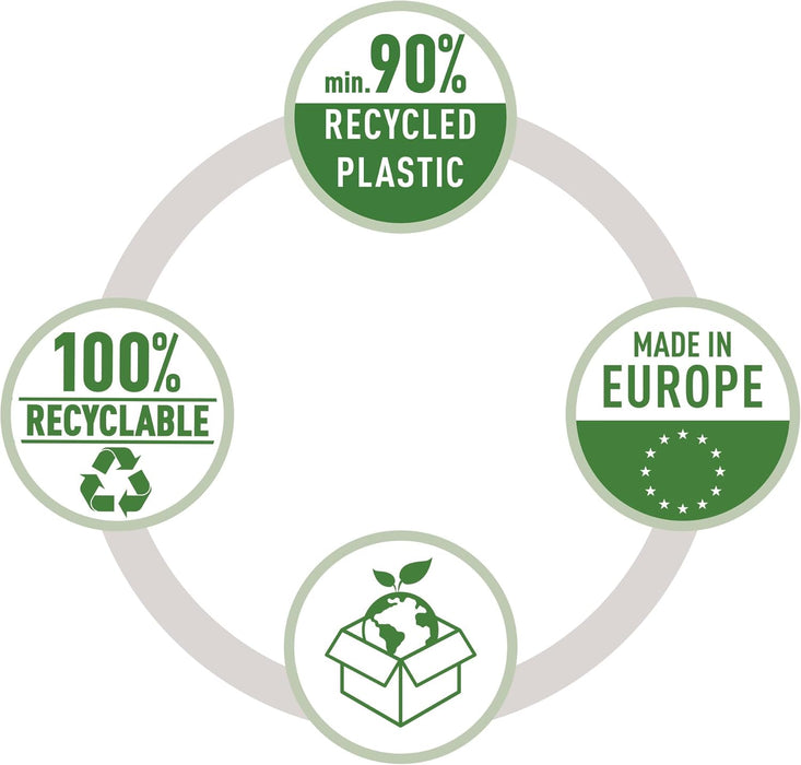 Leitz Recycle Display Book, 20 Pockets for A4 Document Storage Folder, Premium Quality Lightweight File, 100% Recyclable, CO2 Neutral, Eco Friendly, Recycle Range, Blue, 46760035