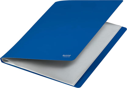 Leitz Recycle Display Book, 20 Pockets for A4 Document Storage Folder, Premium Quality Lightweight File, 100% Recyclable, CO2 Neutral, Eco Friendly, Recycle Range, Blue, 46760035