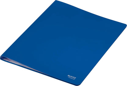 Leitz Recycle Display Book, 20 Pockets for A4 Document Storage Folder, Premium Quality Lightweight File, 100% Recyclable, CO2 Neutral, Eco Friendly, Recycle Range, Blue, 46760035