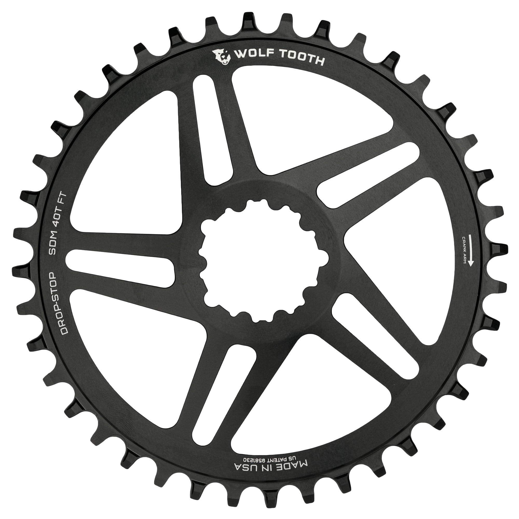 Wolf Tooth Direct Mount Round Chainring Flat Top for SRAM Drop Stop B Standard (49mm Chainline / 6mm Offset)
