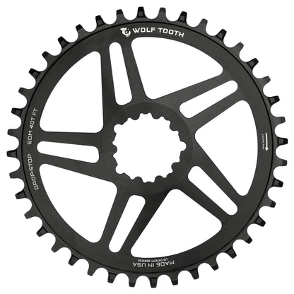 Wolf Tooth Direct Mount Round Chainring Flat Top for SRAM Drop Stop B Standard (49mm Chainline / 6mm Offset)