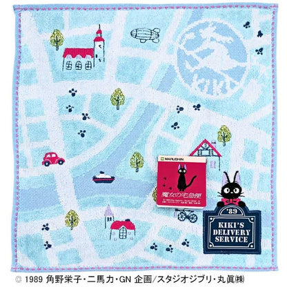 Studio Ghibli serviette de toilette mains Kiki la petite sorcière City Map 25 x 25 cm