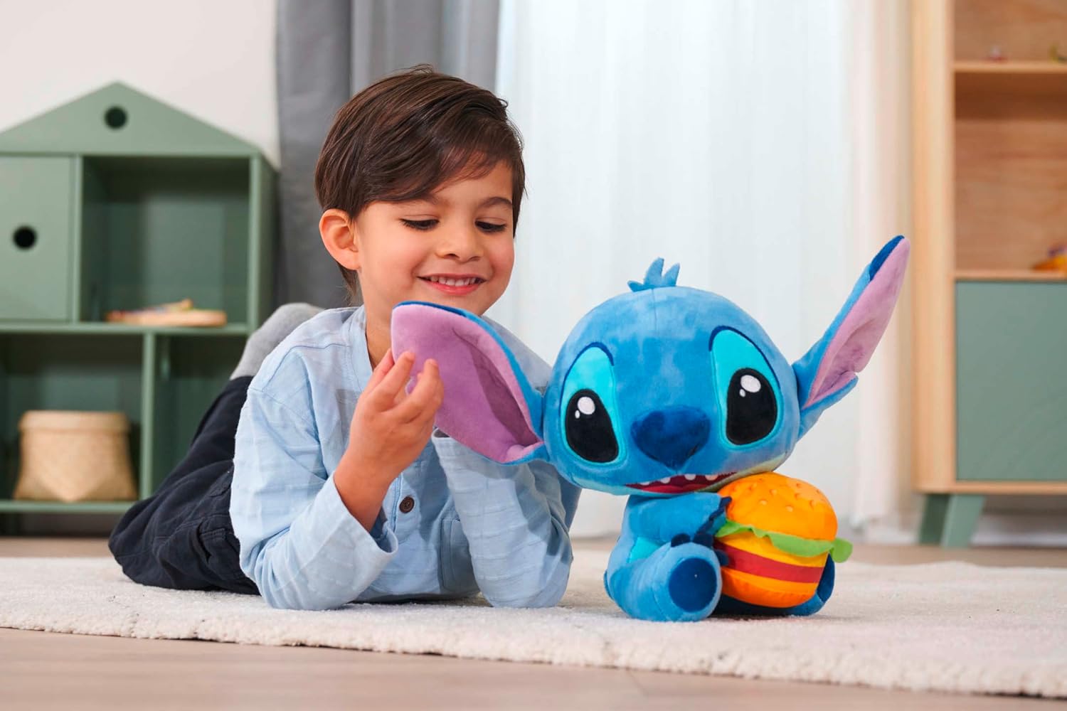 Lilo & Stitch Plush Figure Stitch With Burger 25 Cm