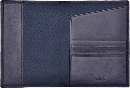 Hugo Boss Classic Grained Passport Case Dark Blue, Blue, 17.4, Classic, Blue, 17.4, Classic