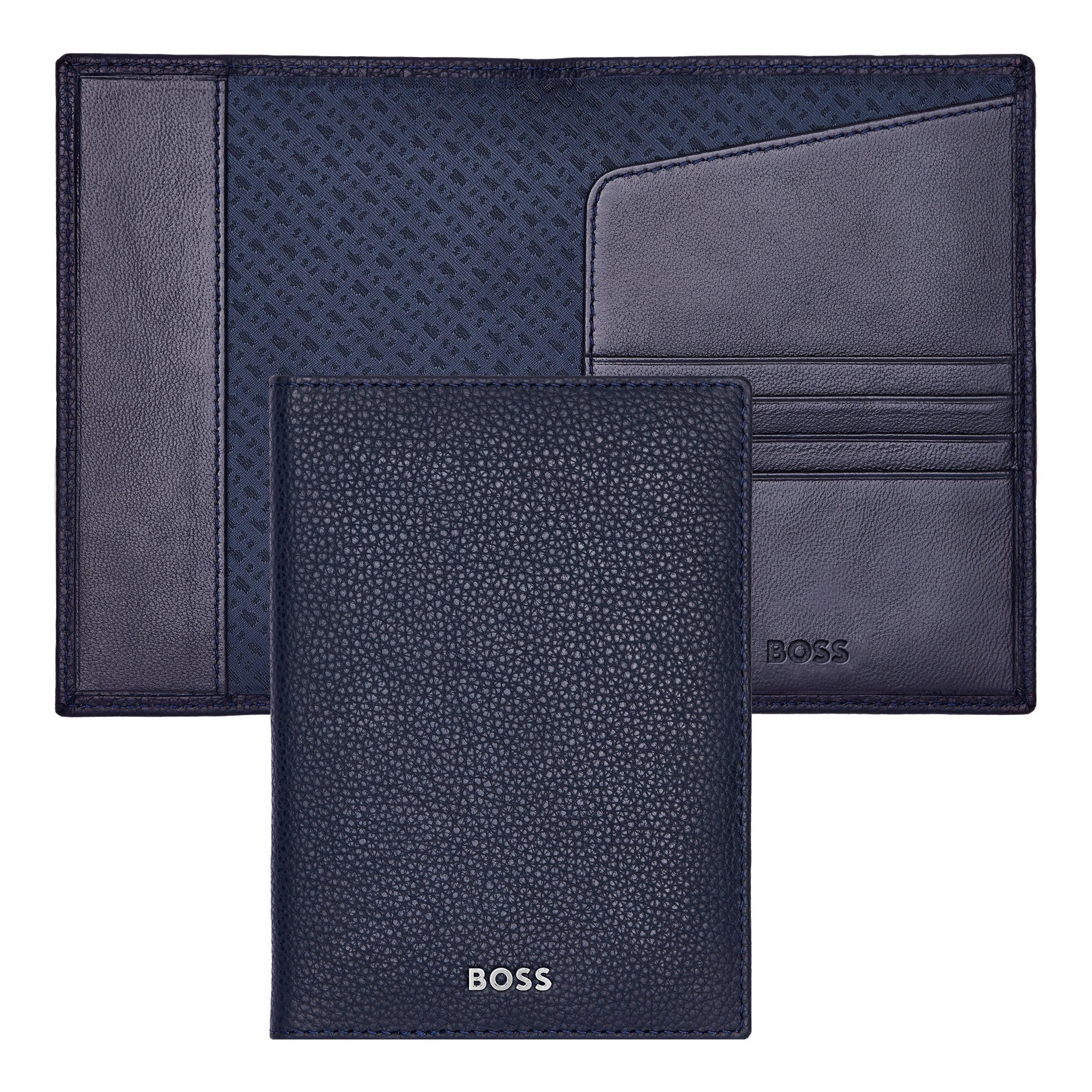 Hugo Boss Classic Grained Passport Case Dark Blue, Blue, 17.4, Classic, Blue, 17.4, Classic