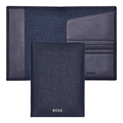 Hugo Boss Classic Grained Passport Case Dark Blue, Blue, 17.4, Classic, Blue, 17.4, Classic