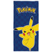 Halantex POKEMON PIKACHU Felice - Strandtuch / Badetuch - 100% Baumwolle - Maße 70 x 140 cm - POK-1050T - Farbe Blau