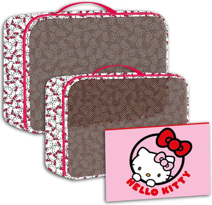 Hello Kitty Travel Toiletry Bag Set | Makeup Case Set with Kawaii Design for Girls and Women