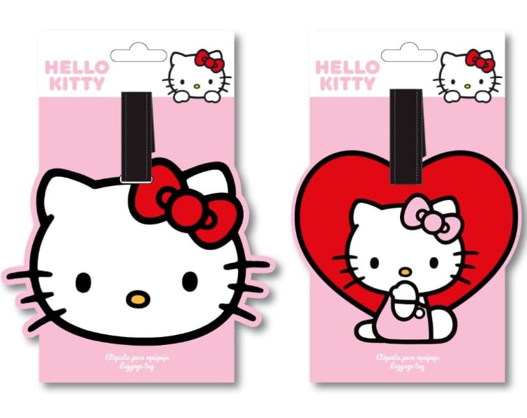 Hello Kitty Travel Suitcase Tag – Children's Luggage Identifier, Luggage Tag with Adjustable Strap, Accessory for Backpack or Bag