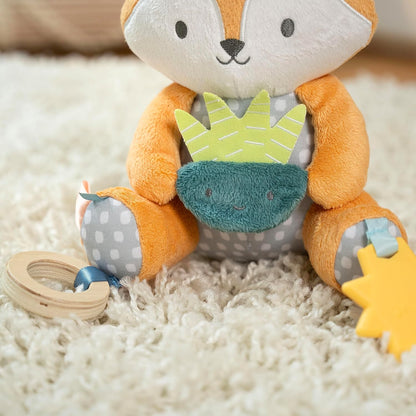 Ingenuity Calm Springs Plush Activity Pal – BPA-Free Sun Teether, Multi-Texture Fabrics, Kitt The Fox