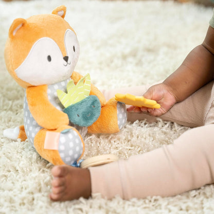 Ingenuity Calm Springs Plush Activity Pal – BPA-Free Sun Teether, Multi-Texture Fabrics, Kitt The Fox