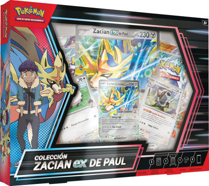 Pokémon JCC Pokémon Zacian ex de Paul Collection (3 Holographic Cards, 1 Oversized Holographic Card and 4 Upgrade Envelopes
