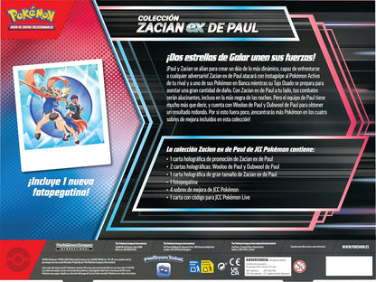 Pokémon JCC Pokémon Zacian ex de Paul Collection (3 Holographic Cards, 1 Oversized Holographic Card and 4 Upgrade Envelopes