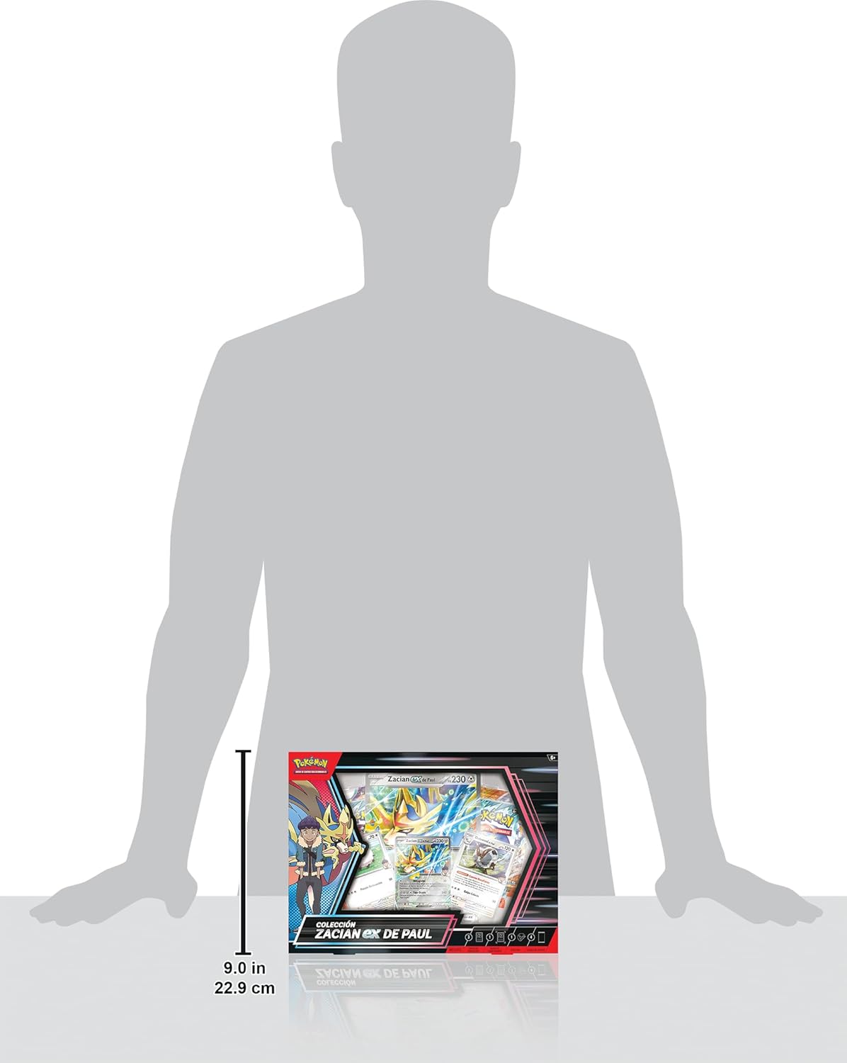 Pokémon JCC Pokémon Zacian ex de Paul Collection (3 Holographic Cards, 1 Oversized Holographic Card and 4 Upgrade Envelopes