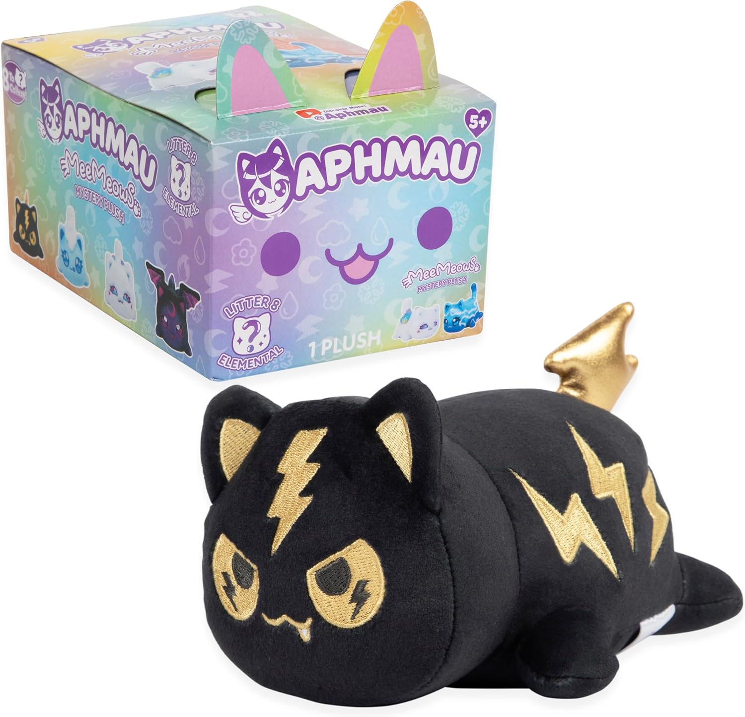 Aphmau 6 Inches MeeMeow Mystery Plush Series 8, Blind Box, 1 of 8 Possible, Fun Elemental MeeMeows Inspired By Minecraft, Official Merch