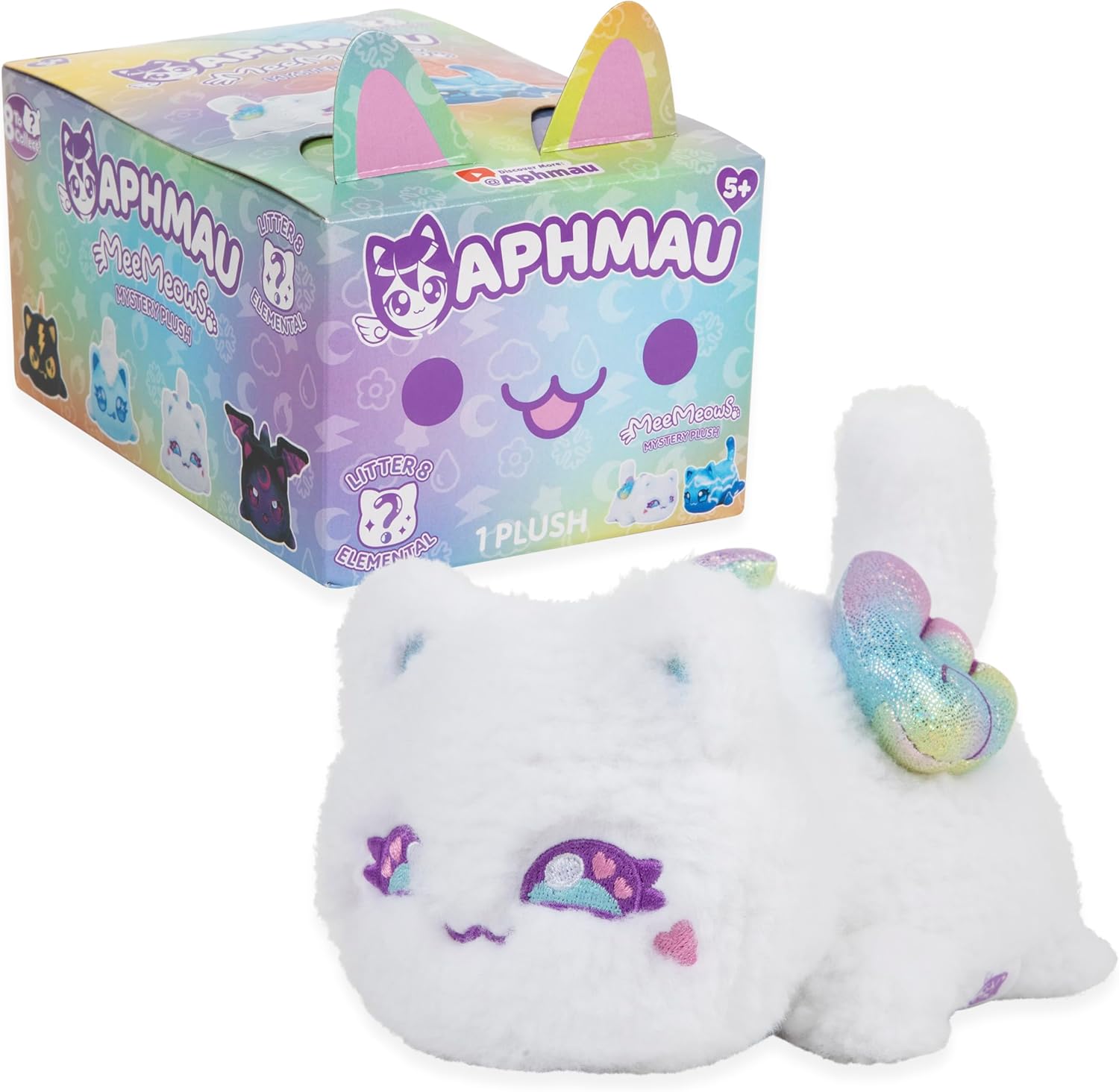 Aphmau 6 Inches MeeMeow Mystery Plush Series 8, Blind Box, 1 of 8 Possible, Fun Elemental MeeMeows Inspired By Minecraft, Official Merch