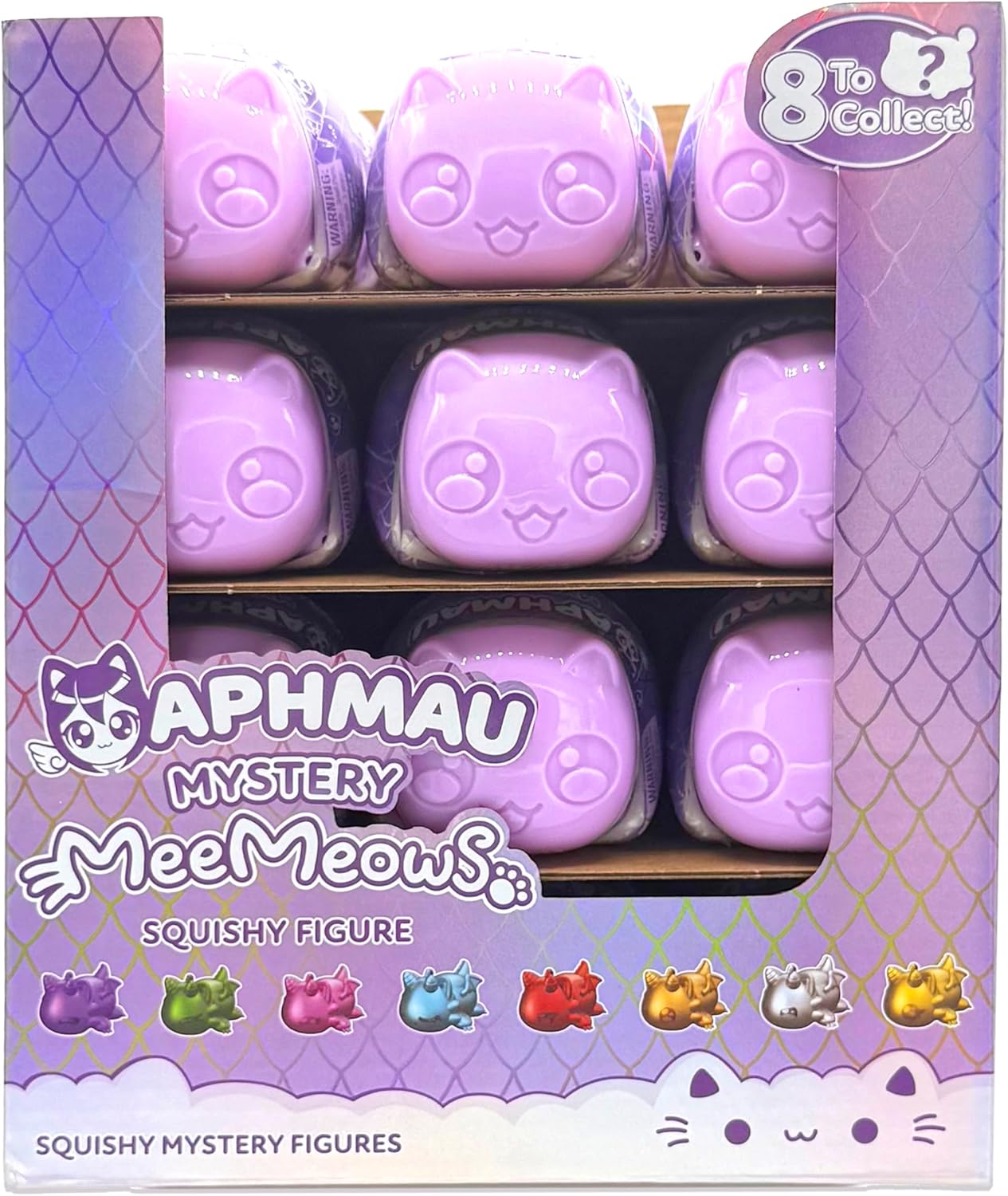 Aphmau MeeMeow Mystery Squishy Figures; Series 4 – Dragons, Blind Box, 1 of 8 Possible Dragon MeeMeows, Official Aphmau Merch