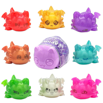 Aphmau MeeMeow Mystery Squishy Figures; Series 4 – Dragons, Blind Box, 1 of 8 Possible Dragon MeeMeows, Official Aphmau Merch
