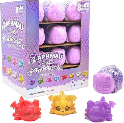 Aphmau MeeMeow Mystery Squishy Figures; Series 4 – Dragons, Blind Box, 1 of 8 Possible Dragon MeeMeows, Official Aphmau Merch