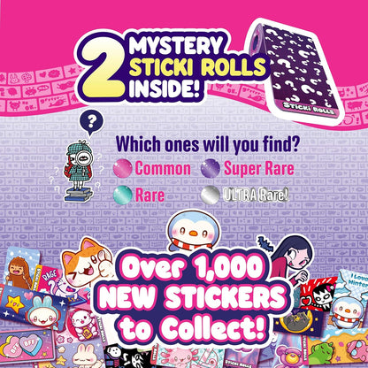 Sky Castle Sticki Rolls Sticki Bands Series 2, Wearable & Shareable Sticker Bracelet, 70 Mini Stickers, Assorted colours and styles
