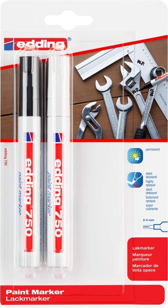 Quantore - Viltstift Edding Lakmarker Wit en Zwart