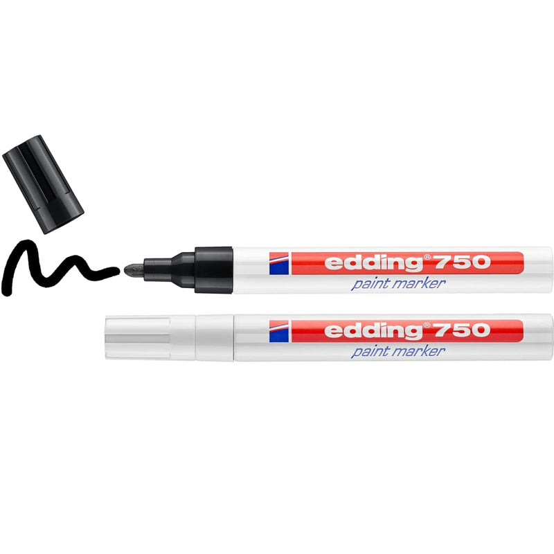 Quantore - Viltstift Edding Lakmarker Wit en Zwart