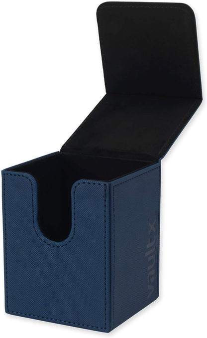 Vault X Trading Card Toploading Deck Box, 80+ sleeved cards, Premium Exo-Tec Material, Card Holder Storage Box, Detachable Magnetic Lid, for MTG Commander, TCG (Blue)