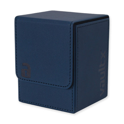 Vault X Trading Card Toploading Deck Box, 80+ sleeved cards, Premium Exo-Tec Material, Card Holder Storage Box, Detachable Magnetic Lid, for MTG Commander, TCG (Blue)