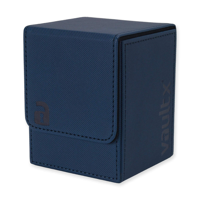 Vault X Trading Card Toploading Deck Box, 80+ sleeved cards, Premium Exo-Tec Material, Card Holder Storage Box, Detachable Magnetic Lid, for MTG Commander, TCG (Blue)