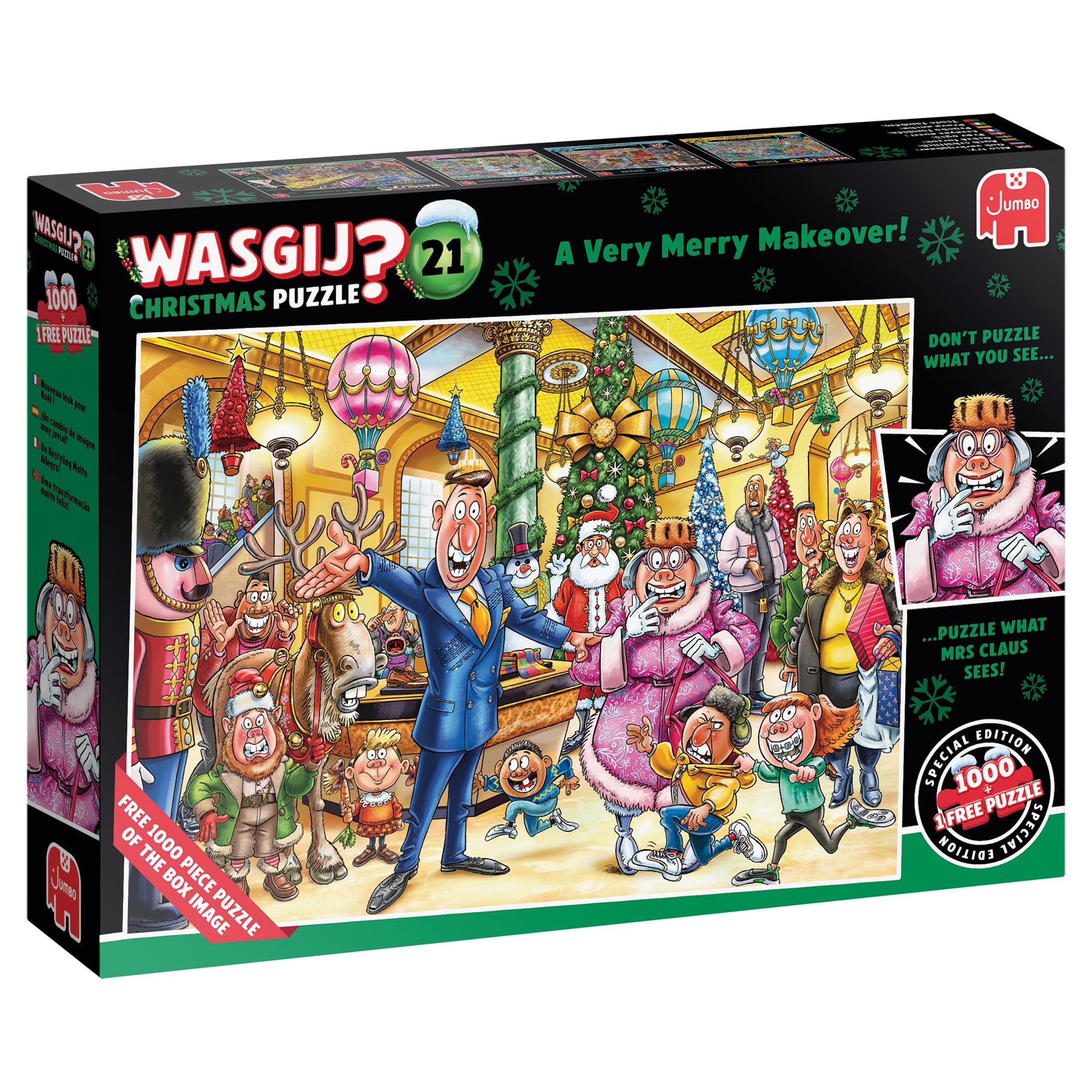 Wasgij Christmas 21, Een feestelijke make-over!, 2x1000 stukjes puzzel, Legpuzzel voor volwassenen, uitdagende puzzel