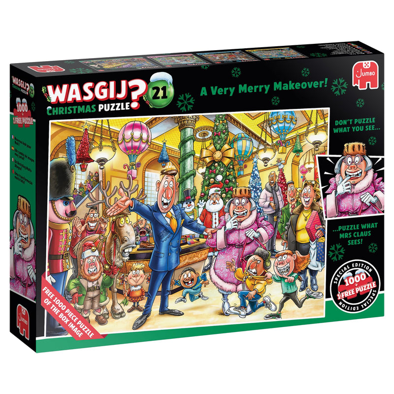 Wasgij Christmas 21, Een feestelijke make-over!, 2x1000 stukjes puzzel, Legpuzzel voor volwassenen, uitdagende puzzel
