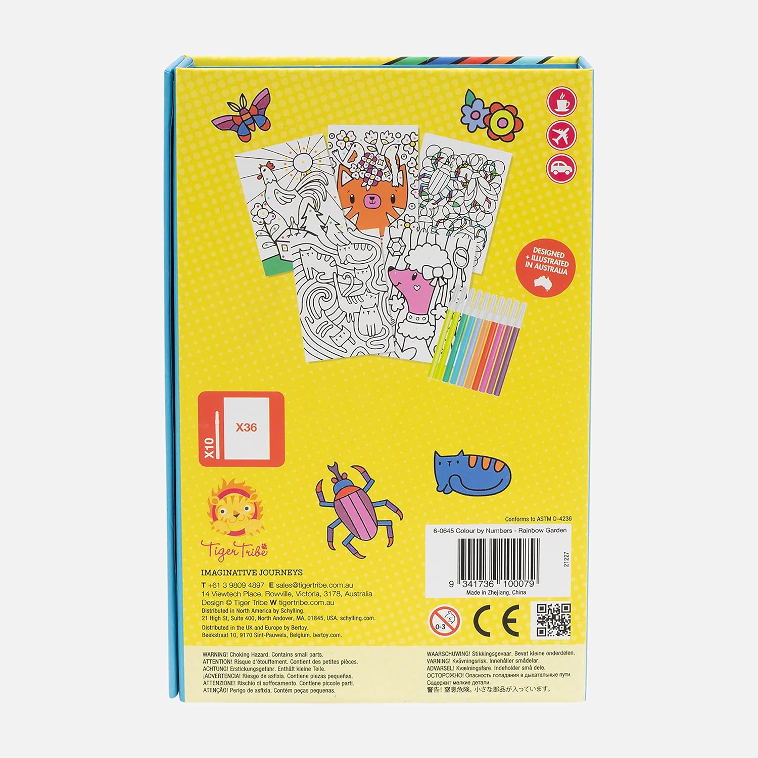 Tiger Tribe - Colour by Numbers/Rainbow Garden notitieboeken en kleurboeken, meerkleurig (3760645
