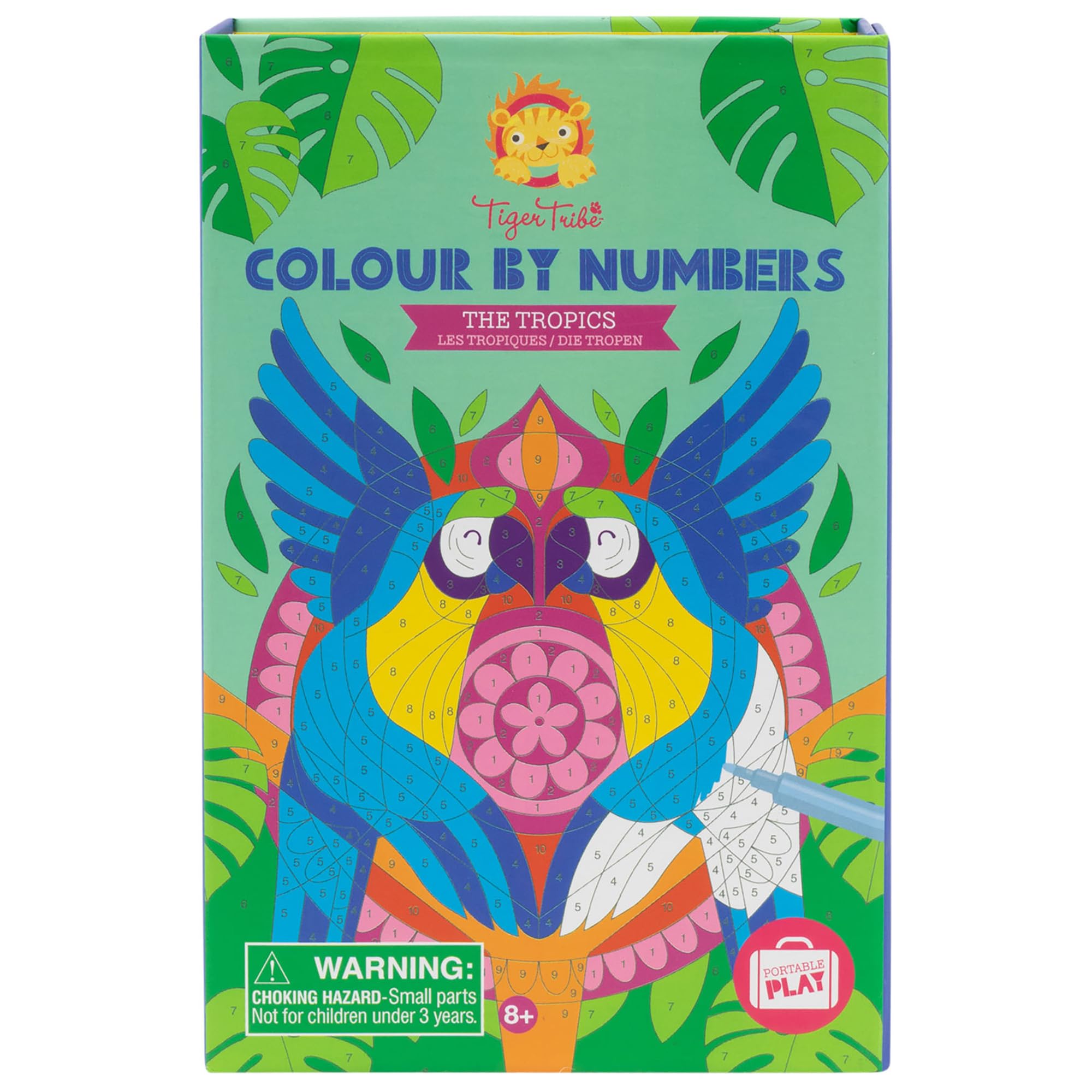 Tiger Tribe - Colour by Numbers/The Tropics notitieboeken en kleurboeken, meerkleurig (3760647