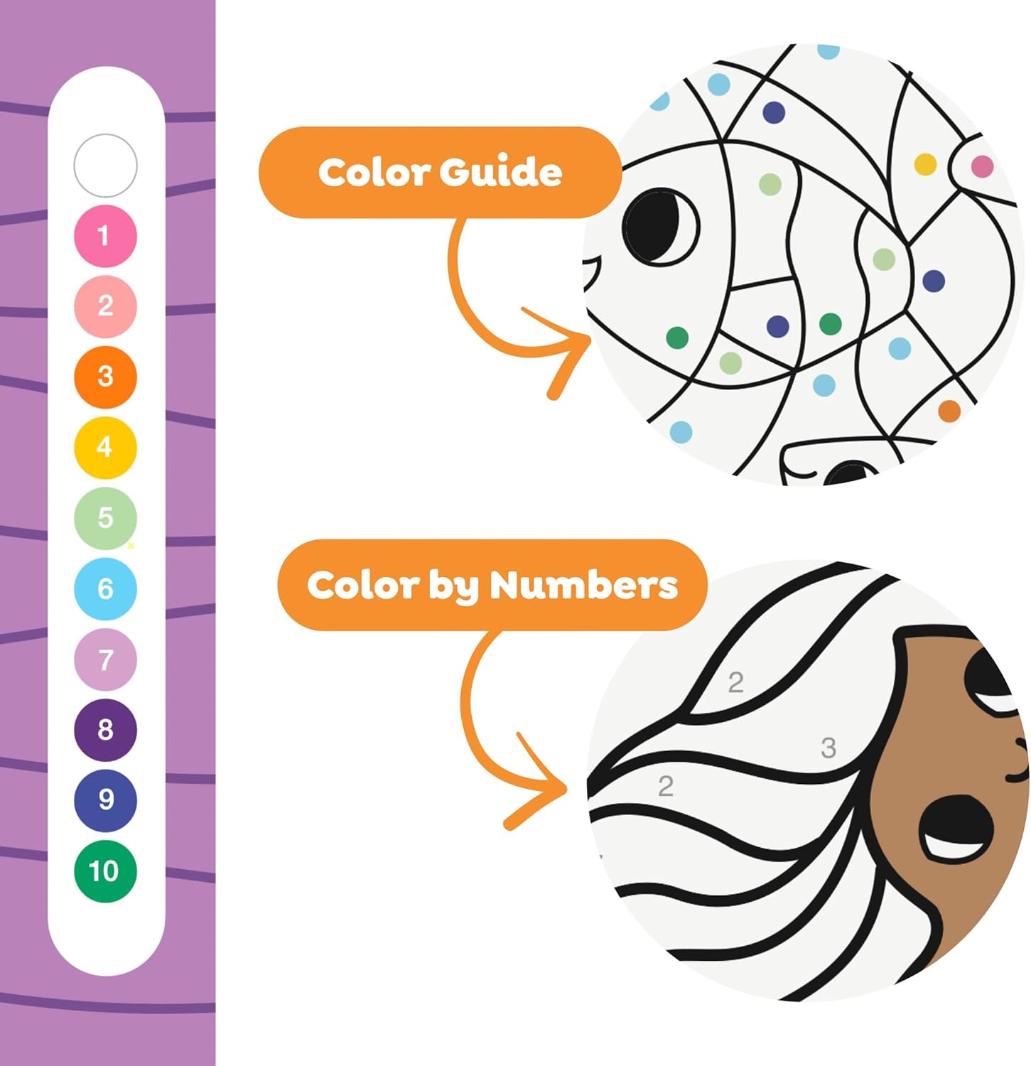Tiger Tribe Kleur op nummer - zeemeerminnen en vrienden, activiteitenset voor kinderen, inclusief markeringen, vroege cijfervaardigheden, perfect voor reizen, geweldig cadeau