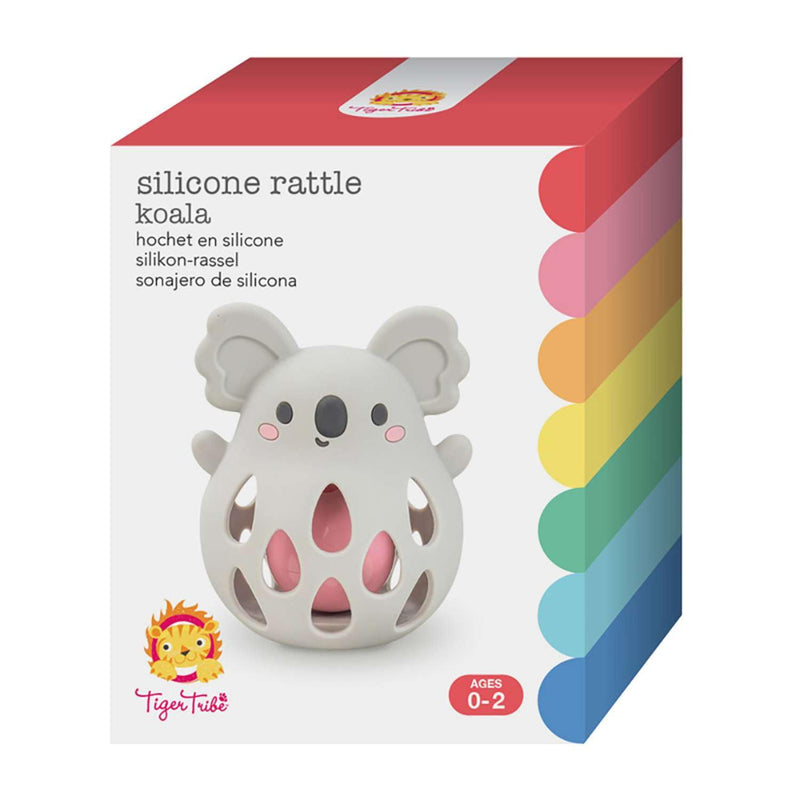 Tiger Tribe Siliconen koala-rammelaar - dierenrammelaars voor pasgeborenen, zacht geluid, sensorische ontwikkeling, cadeaus voor meisjes en jongens, gemaakt van niet-giftige siliconen van