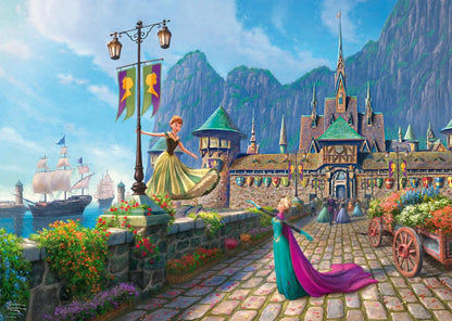 Schmidt Spiele 58042 Thomas Kinkade, Disney, Frozen, Celebrating in Arendelle, Jigsaw Puzzle 1000 Pieces