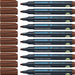 Schneider Maxx 130 Permanent Marker Pen 1 mm and 3 mm Cap-Off-Ink Refillable Pack of 10 Brown