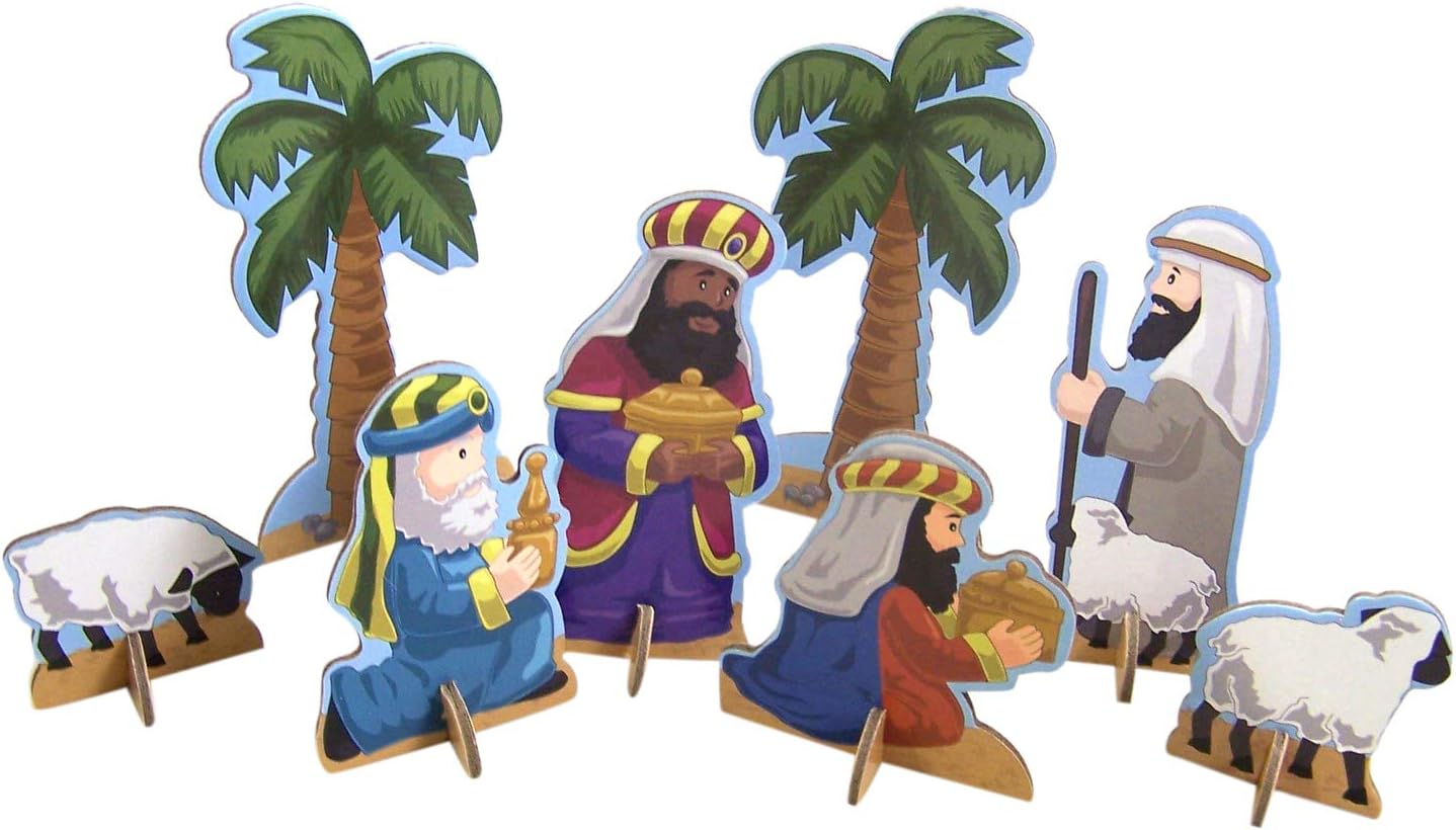 Manger Scene Christmas Decorations Tabletop Kids Nativity Set, 23 Piece