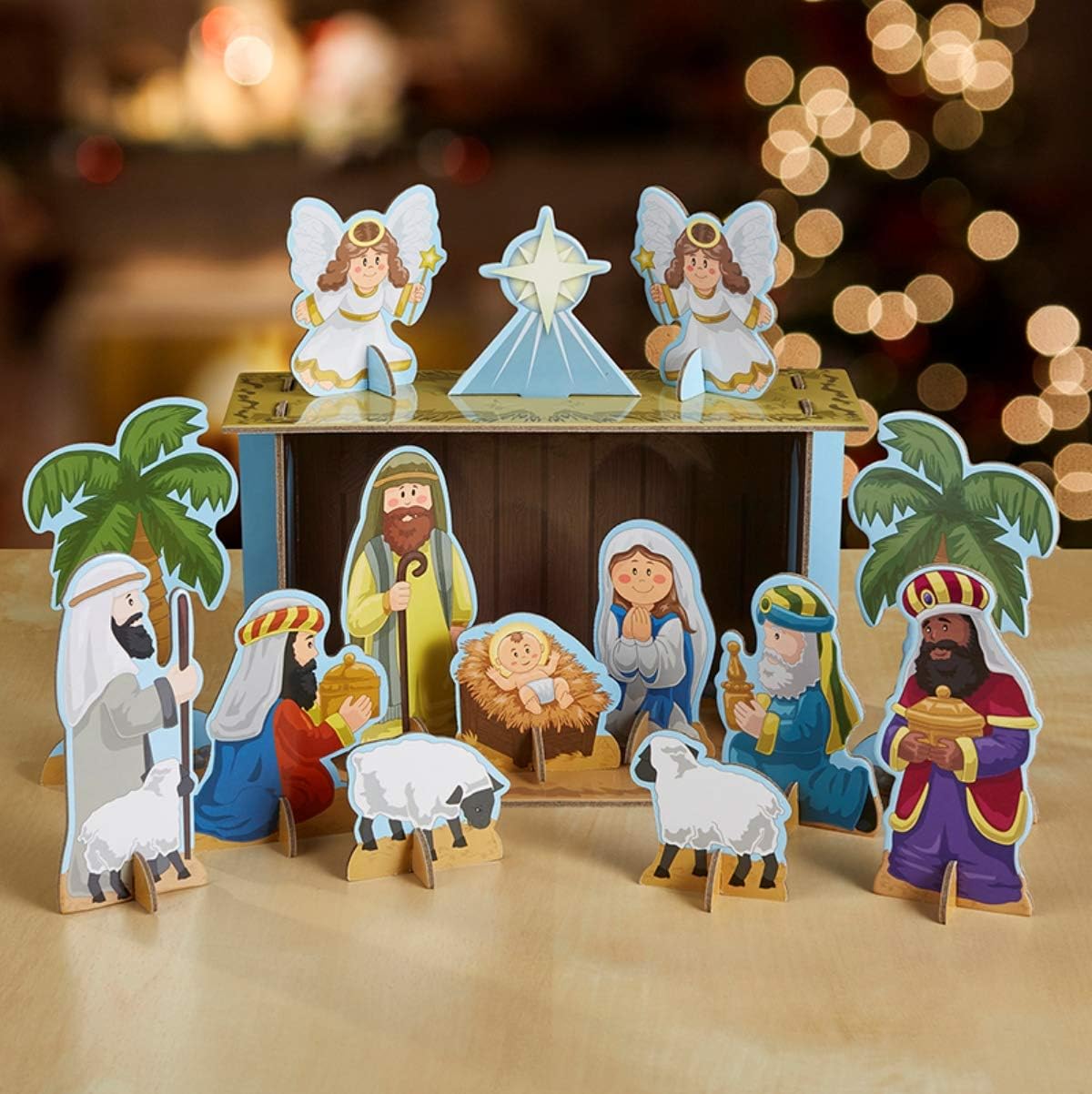 Manger Scene Christmas Decorations Tabletop Kids Nativity Set, 23 Piece