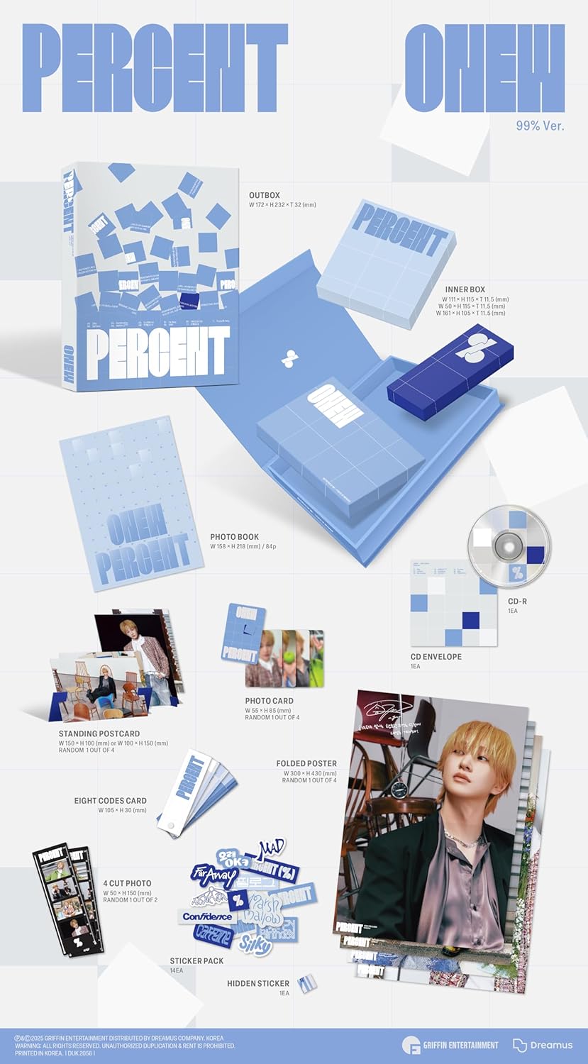 Percent - Photobook Version - Random Cover - incl. Photobook, Photocard, Standing Postcard, Eight Codes Card, Folded Poster, 4-Cut Photo, Sticker Pack + Hidden Sticker