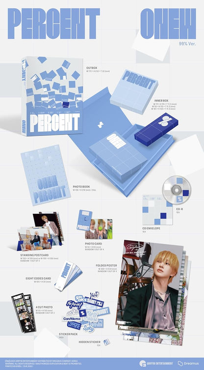 Percent - Photobook Version - Random Cover - incl. Photobook, Photocard, Standing Postcard, Eight Codes Card, Folded Poster, 4-Cut Photo, Sticker Pack + Hidden Sticker