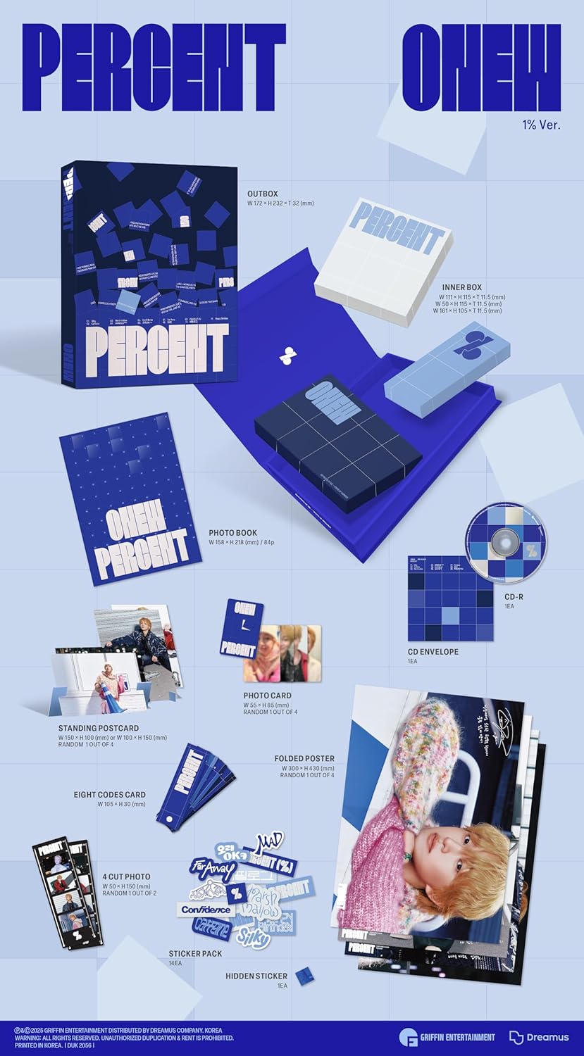 Percent - Photobook Version - Random Cover - incl. Photobook, Photocard, Standing Postcard, Eight Codes Card, Folded Poster, 4-Cut Photo, Sticker Pack + Hidden Sticker