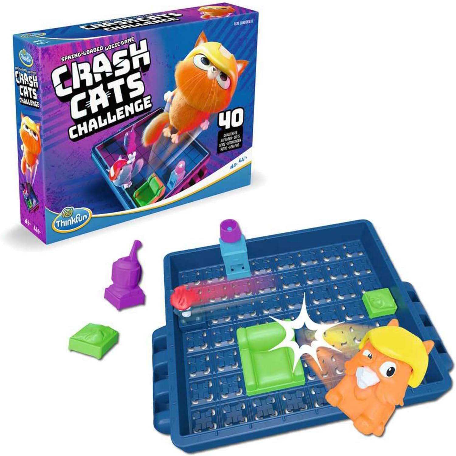 Thinkfun Crash Cats Game Strategy Board Game for Adults and Kids Age 8 Years Up - 1+ Players
