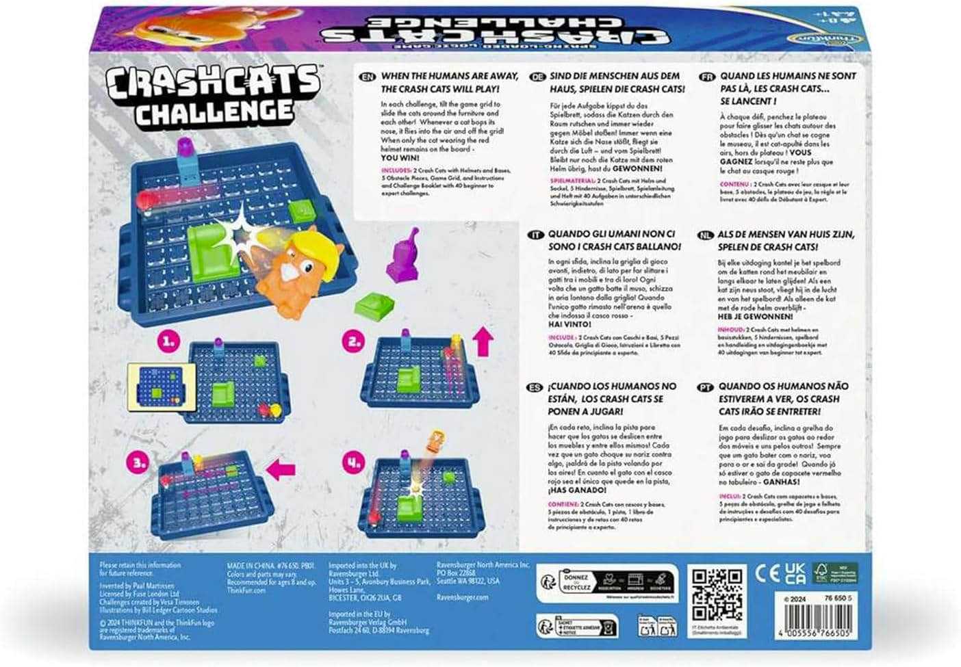 Thinkfun Crash Cats Game Strategy Board Game for Adults and Kids Age 8 Years Up - 1+ Players