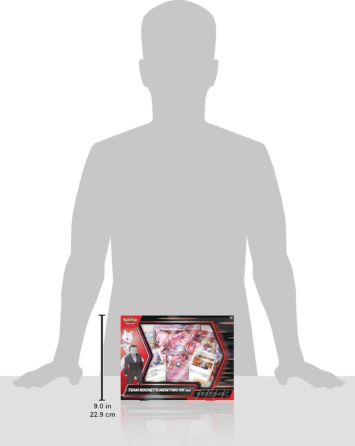 Pokémon TCG: Team Rocket’s Mewtwo ex Box (3 Foil Promo Card, 1 Oversize Foil Card & 4 Booster Packs