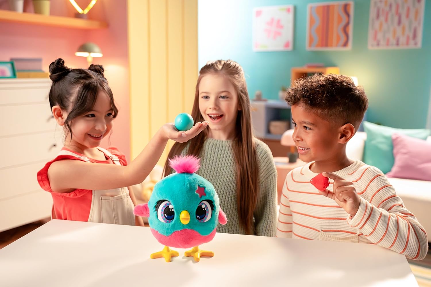 Funtasy Family Chick a Boo - Cute Interactive Electronic Kids Plush Toy Chicken - Adorable Hen with 50+ Sounds & Reactions - Feed Her, Watch Her Sing, Dance & Lay Eggs - Gifts for Girls & Boys Age 3 +