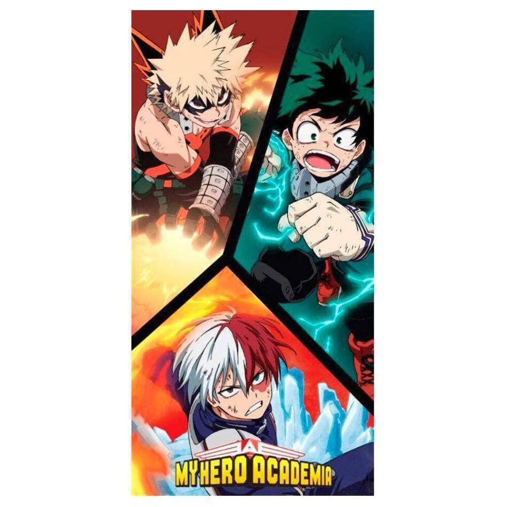 Halantex - MHA-5304T - My Hero Academia 3 Personajes Toalla Playa Baño Original oficial - Multicolour - 70 x 140 cm