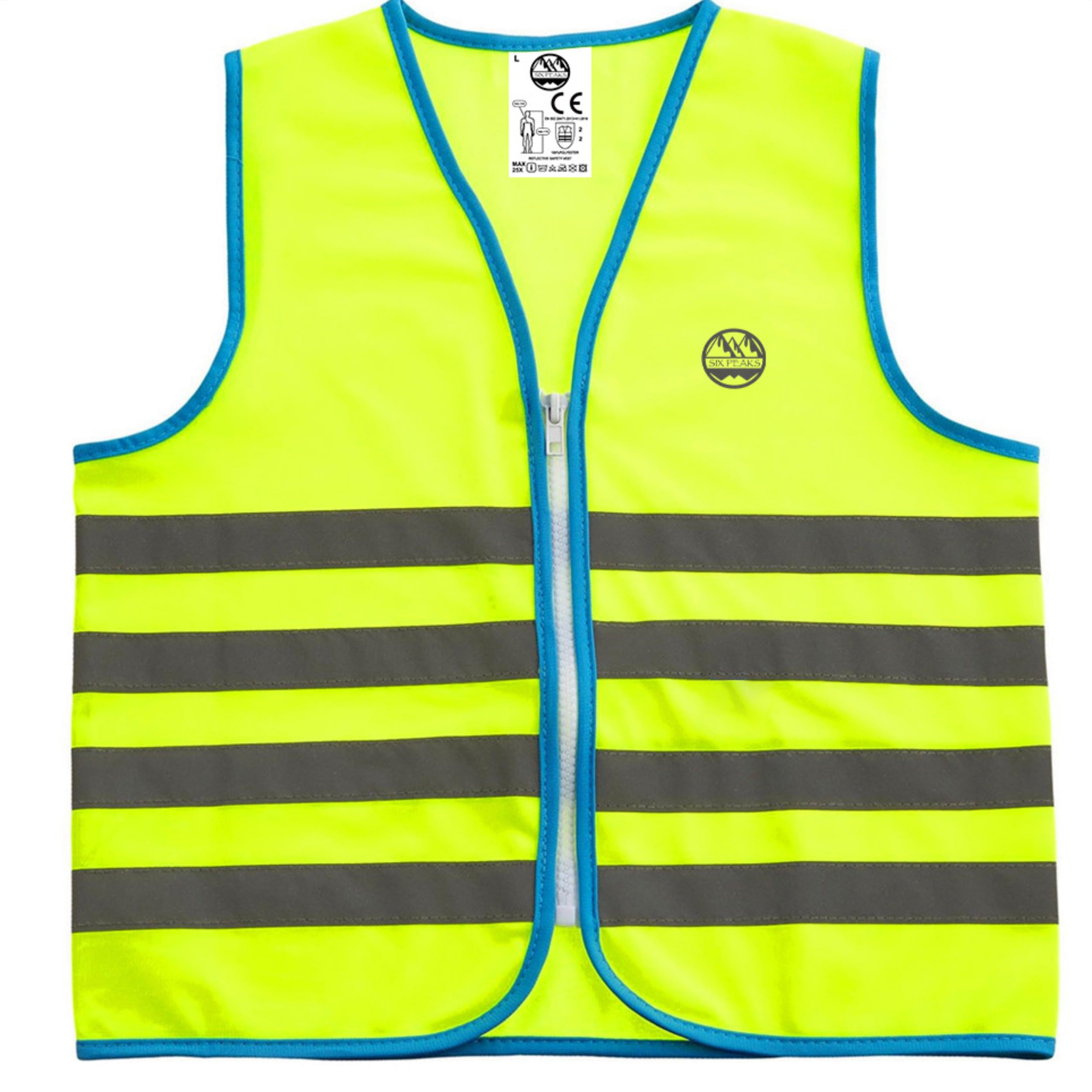 Six Peaks Junior Unisex Reflective Safety Vest, High Visibility 360 degree Reflective Gear for Running, Cycling, Walking and Outdoor