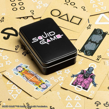 Squid Game Illustrated Playing Cards Age 3+ - Officially Licensed Netflix Classic Card Game in Collectible Tin, Iconic Designs and Characters, Gift for Fans | Paladone, Black
